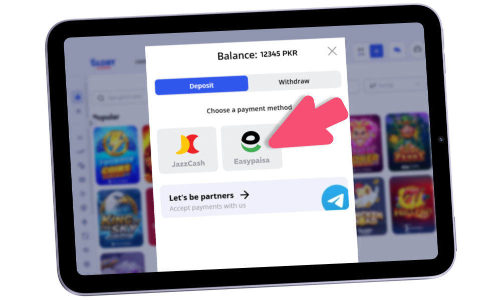 Top up your Glory Casino balance