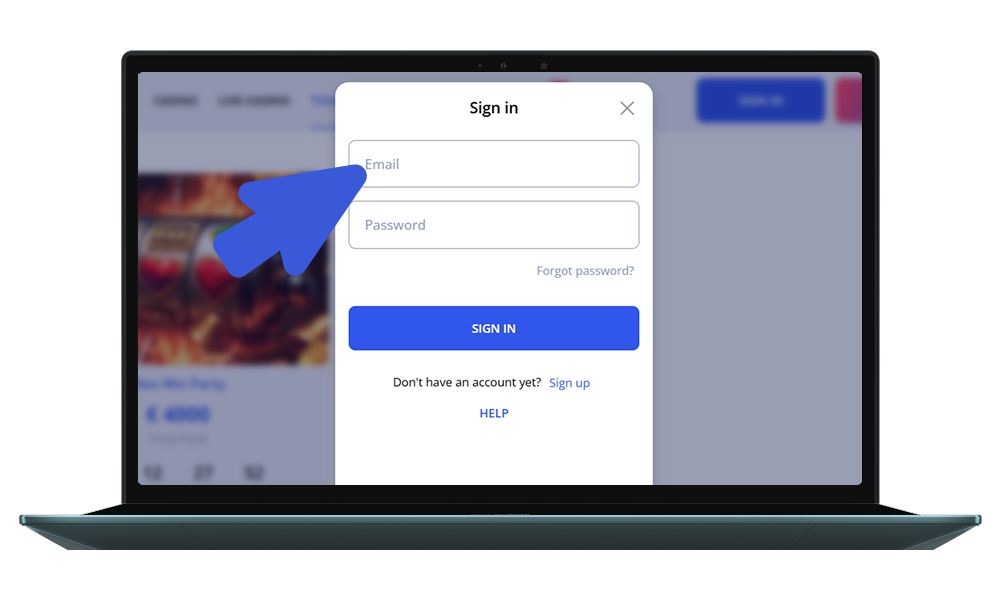 Log into your Glory Casino account