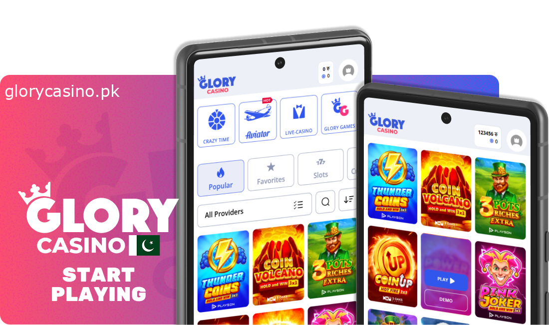 Instructions to start playing at Glory Casino Pakistan