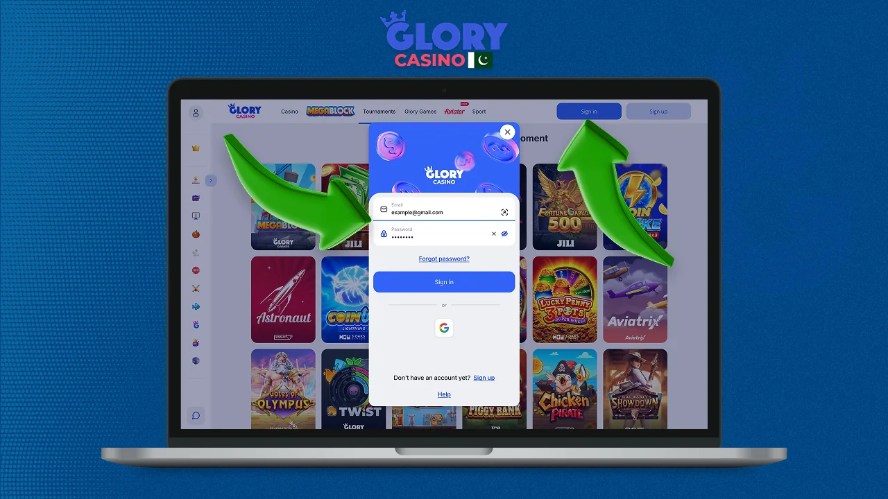 Glory Casino Login Instructions for Pakistani Players